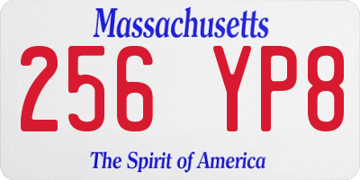 MA license plate 256YP8