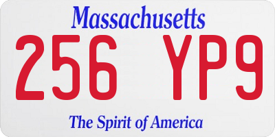 MA license plate 256YP9