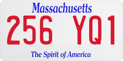 MA license plate 256YQ1