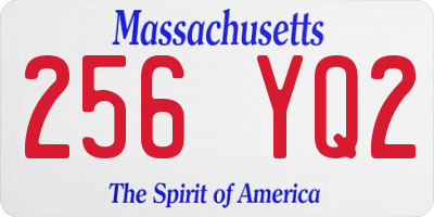 MA license plate 256YQ2