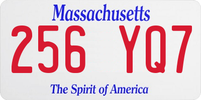 MA license plate 256YQ7