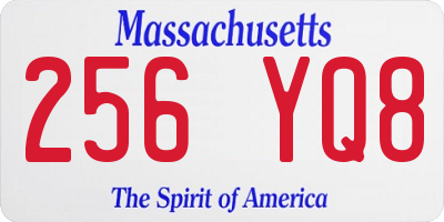 MA license plate 256YQ8