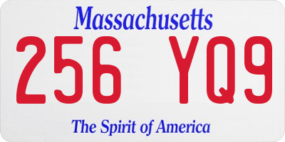 MA license plate 256YQ9