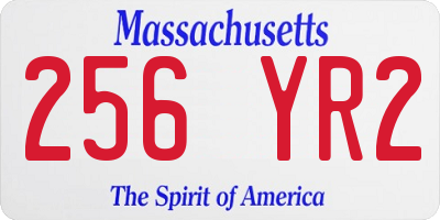 MA license plate 256YR2