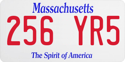 MA license plate 256YR5