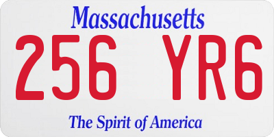 MA license plate 256YR6