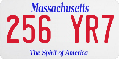 MA license plate 256YR7