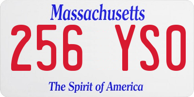 MA license plate 256YS0