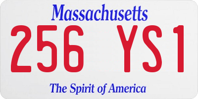 MA license plate 256YS1