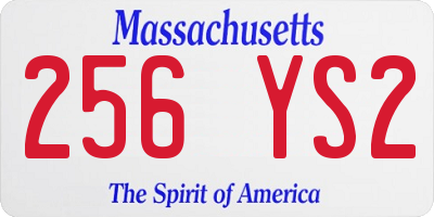 MA license plate 256YS2