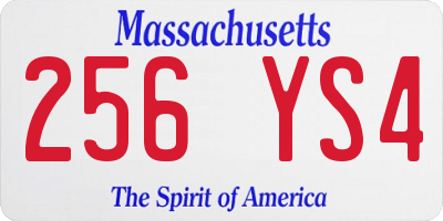 MA license plate 256YS4