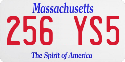 MA license plate 256YS5