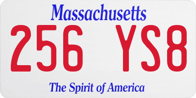 MA license plate 256YS8