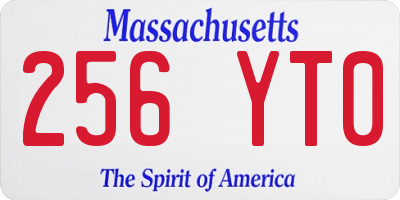 MA license plate 256YT0