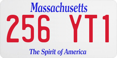 MA license plate 256YT1