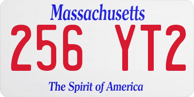MA license plate 256YT2