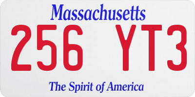 MA license plate 256YT3