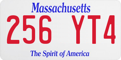 MA license plate 256YT4
