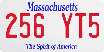 MA license plate 256YT5