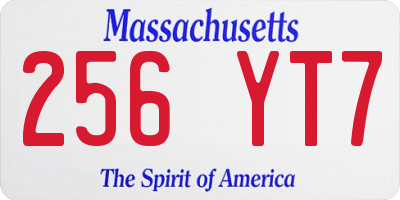 MA license plate 256YT7