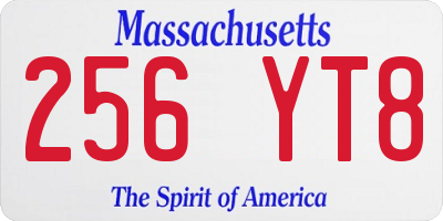 MA license plate 256YT8