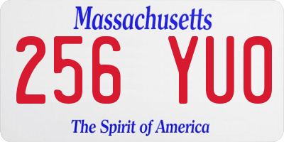 MA license plate 256YU0