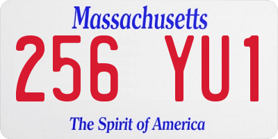 MA license plate 256YU1