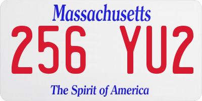 MA license plate 256YU2