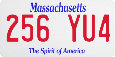 MA license plate 256YU4