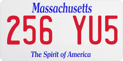 MA license plate 256YU5