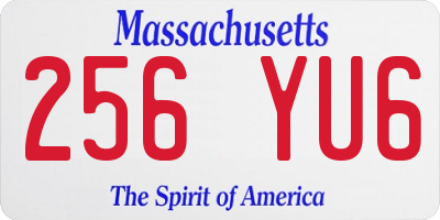 MA license plate 256YU6