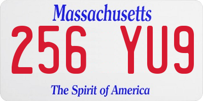 MA license plate 256YU9