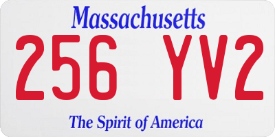 MA license plate 256YV2