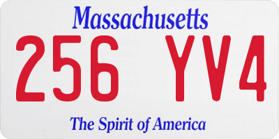 MA license plate 256YV4