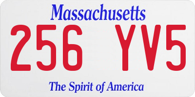 MA license plate 256YV5