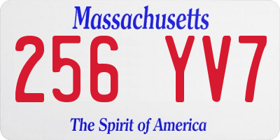 MA license plate 256YV7