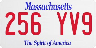 MA license plate 256YV9