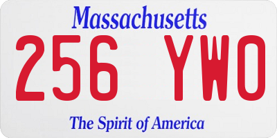MA license plate 256YW0