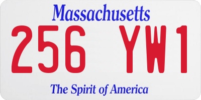 MA license plate 256YW1
