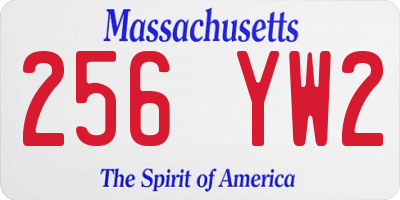 MA license plate 256YW2