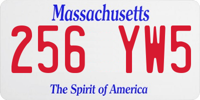 MA license plate 256YW5