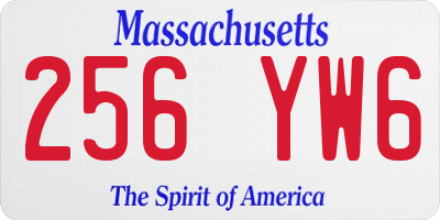 MA license plate 256YW6