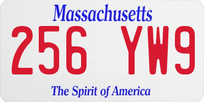 MA license plate 256YW9