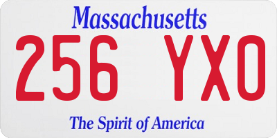 MA license plate 256YX0