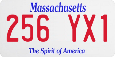 MA license plate 256YX1