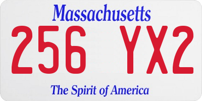 MA license plate 256YX2