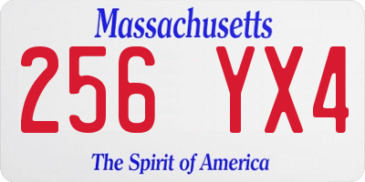 MA license plate 256YX4