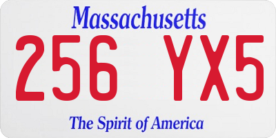 MA license plate 256YX5