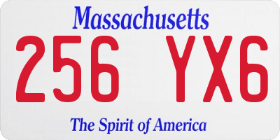MA license plate 256YX6