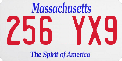 MA license plate 256YX9
